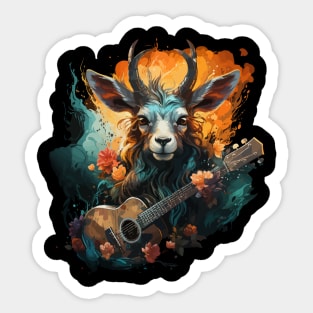 Antelope Playing Guitar Sticker